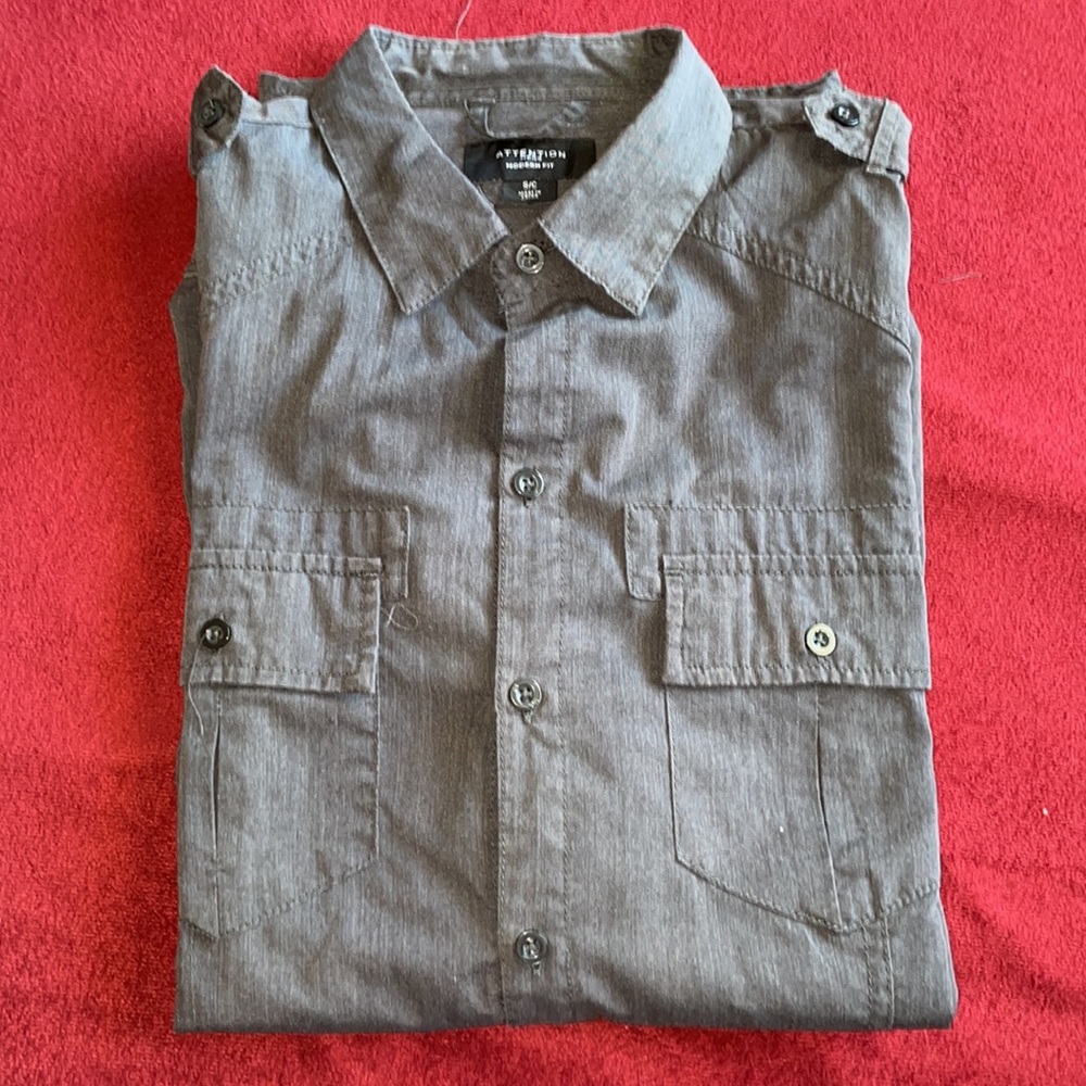 Attention button up shirt